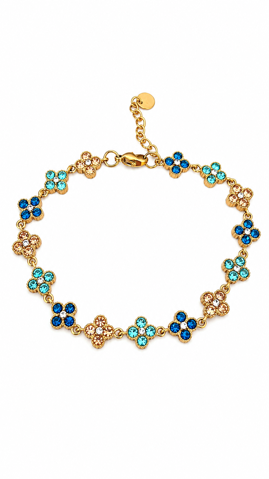 Bracelet Jade Bleu/ Beige