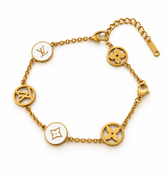 Bracelet Lucia Or blanc