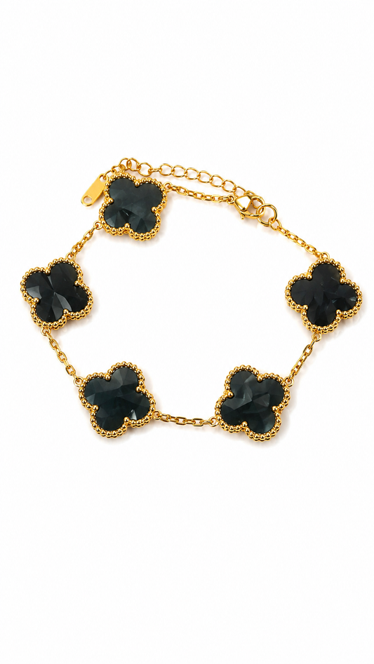 Bracelet Vanïa Bleu marine / Noir marbré
